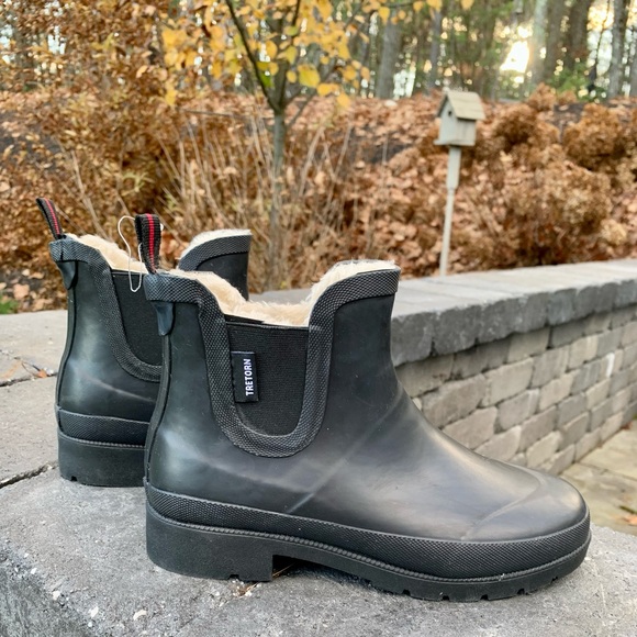 New in Box TRETORN LINA Faux Fur Lined Short Black Rain Boots,7 M Womens - Picture 4 of 15